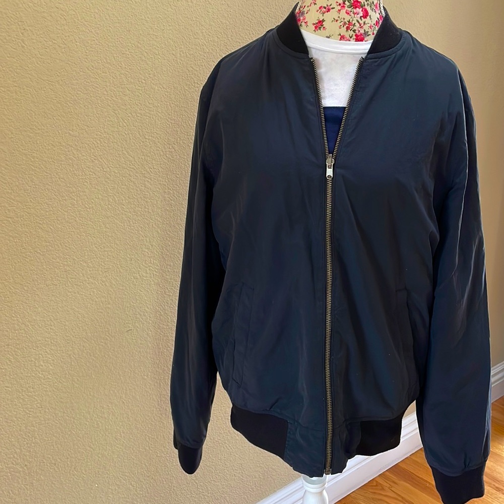 Reversible bomber jacket - chambray and navy
